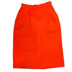Vintage Matsu 100%‎ Wool Siren Red Career Pleated Pencil Skirt